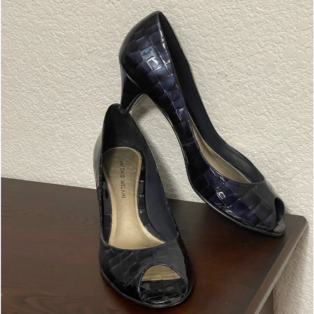 ANTONIO MELANI patent leather deep blue EUC